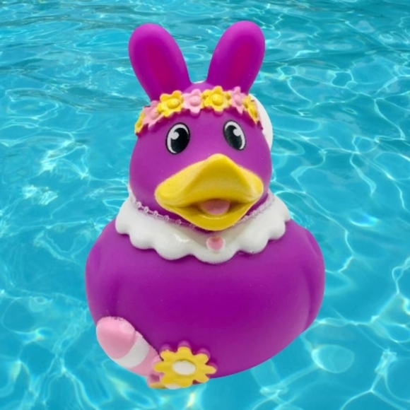 Other - Pretty Bunny Duck Easter Rubber Bath Toy with Yellow Flower Crown New Toy
